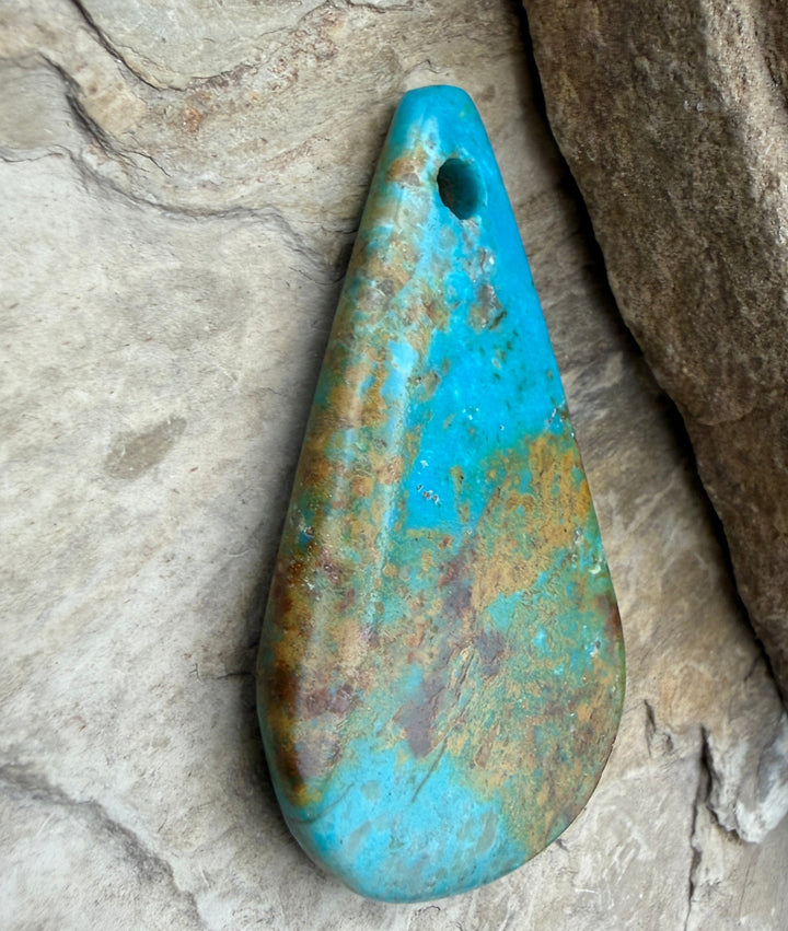 Kingman Turquoise (Arizona) HUGE Large Hole Focal Pendant