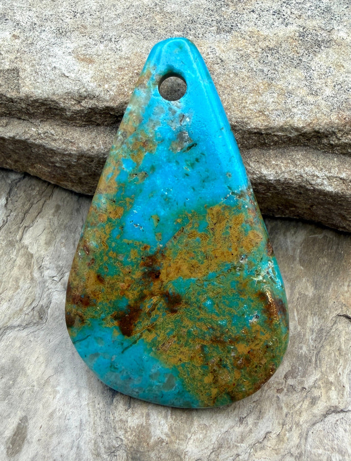 Kingman Turquoise (Arizona) HUGE Large Hole Focal Pendant