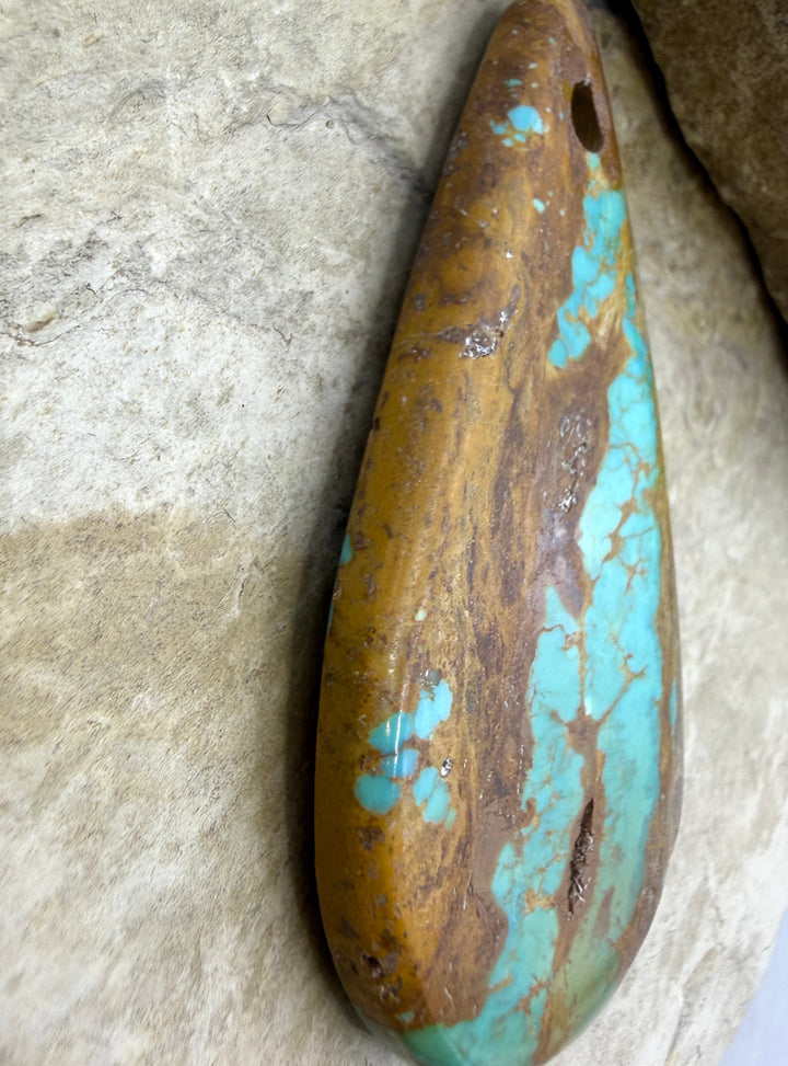 Kingman Turquoise (Arizona) HUGE Large Hole Focal Pendant