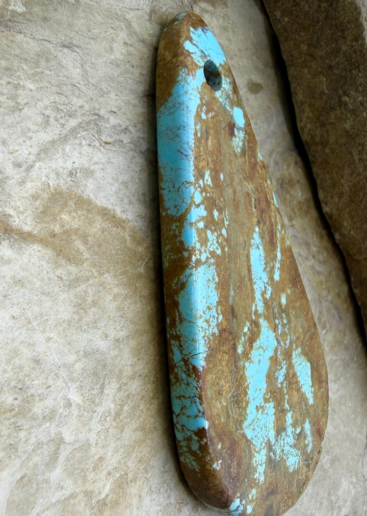 Kingman Turquoise (Arizona) HUGE Large Hole Focal Pendant