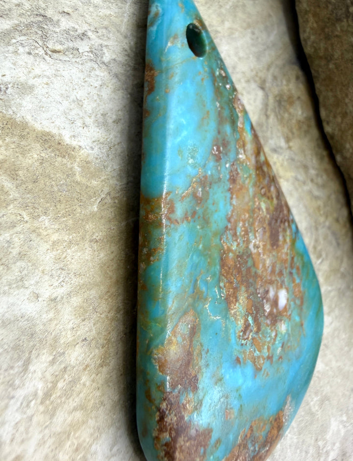 Kingman Turquoise (Arizona) HUGE Large Hole Focal Pendant