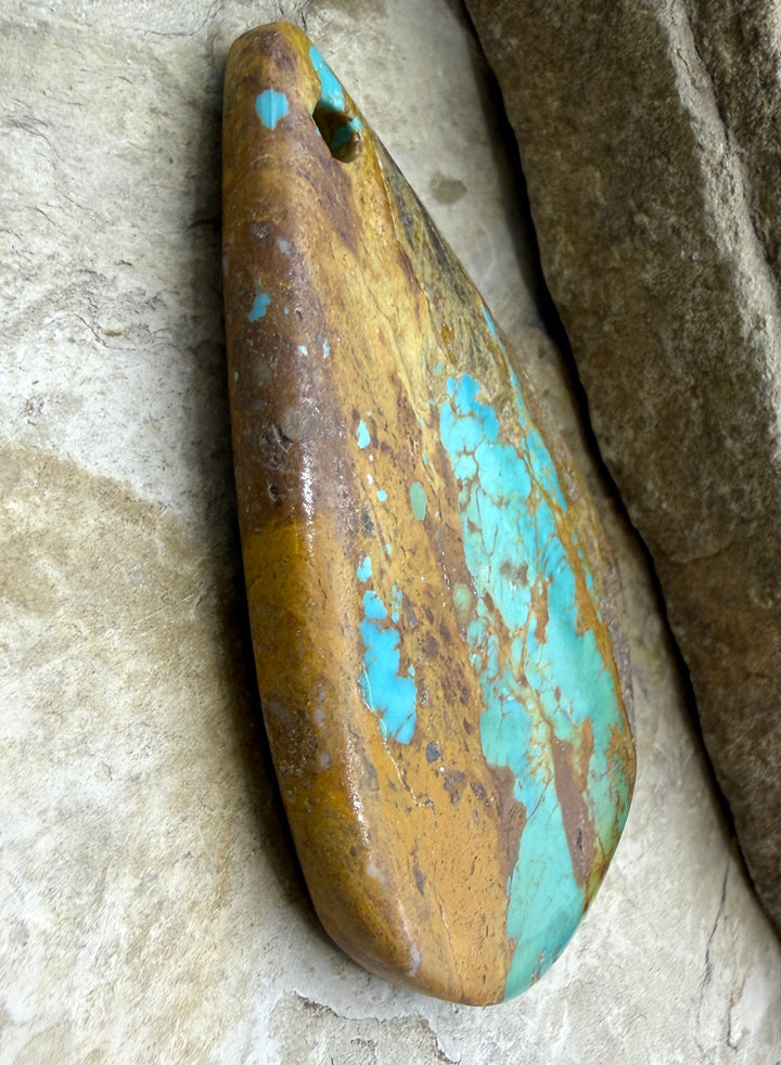 Kingman Turquoise (Arizona) HUGE Large Hole Focal Pendant