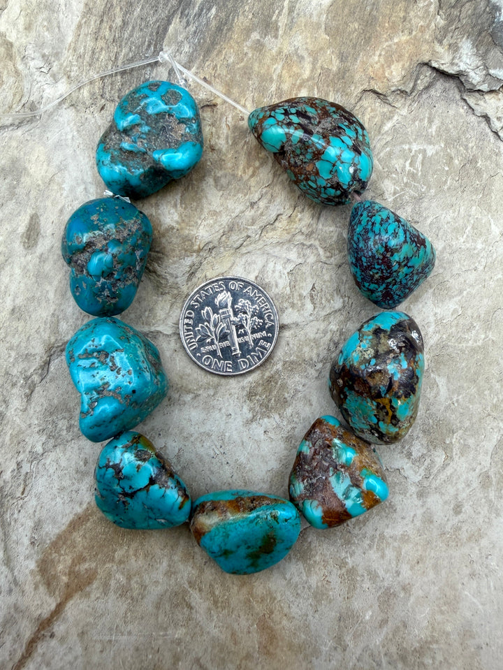 Kingman Turquoise (Arizona) Irregular Nugget Beads 14-20mm