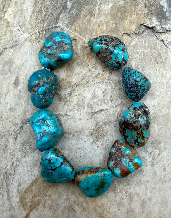 Kingman Turquoise (Arizona) Irregular Nugget Beads 14-20mm