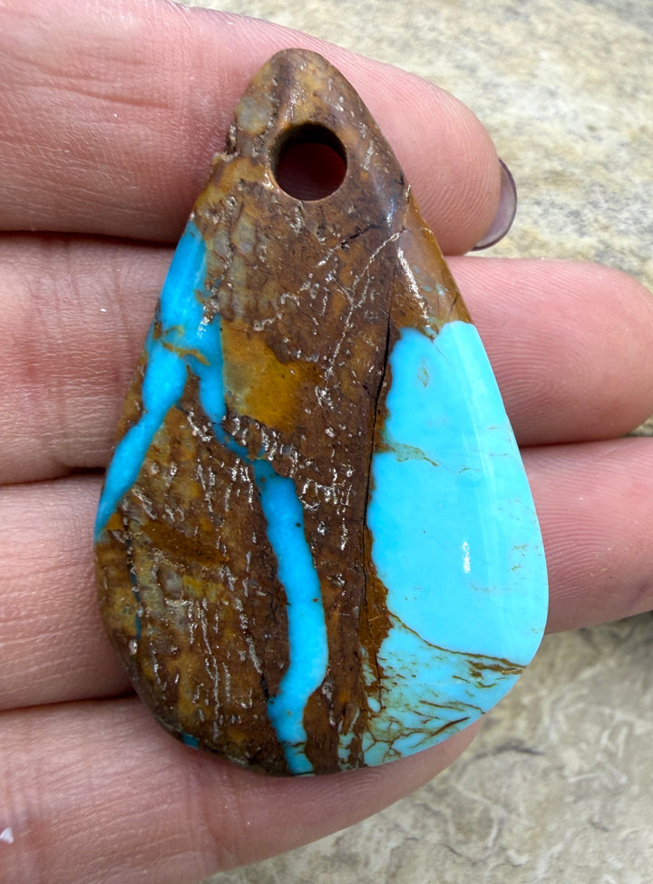 Kingman Turquoise (Arizona) (Large Hole) BIG Focal Pendant