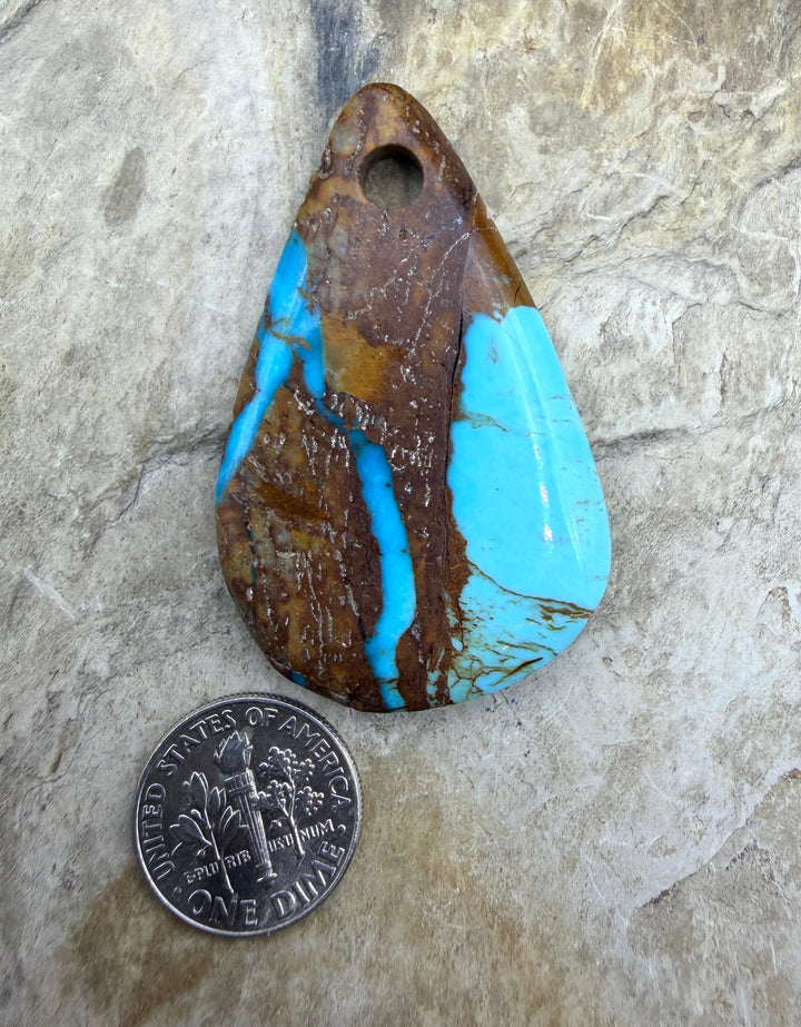 Kingman Turquoise (Arizona) (Large Hole) BIG Focal Pendant