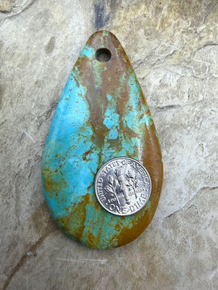 Kingman Turquoise (Arizona) (Large Hole) BIG Focal Pendant