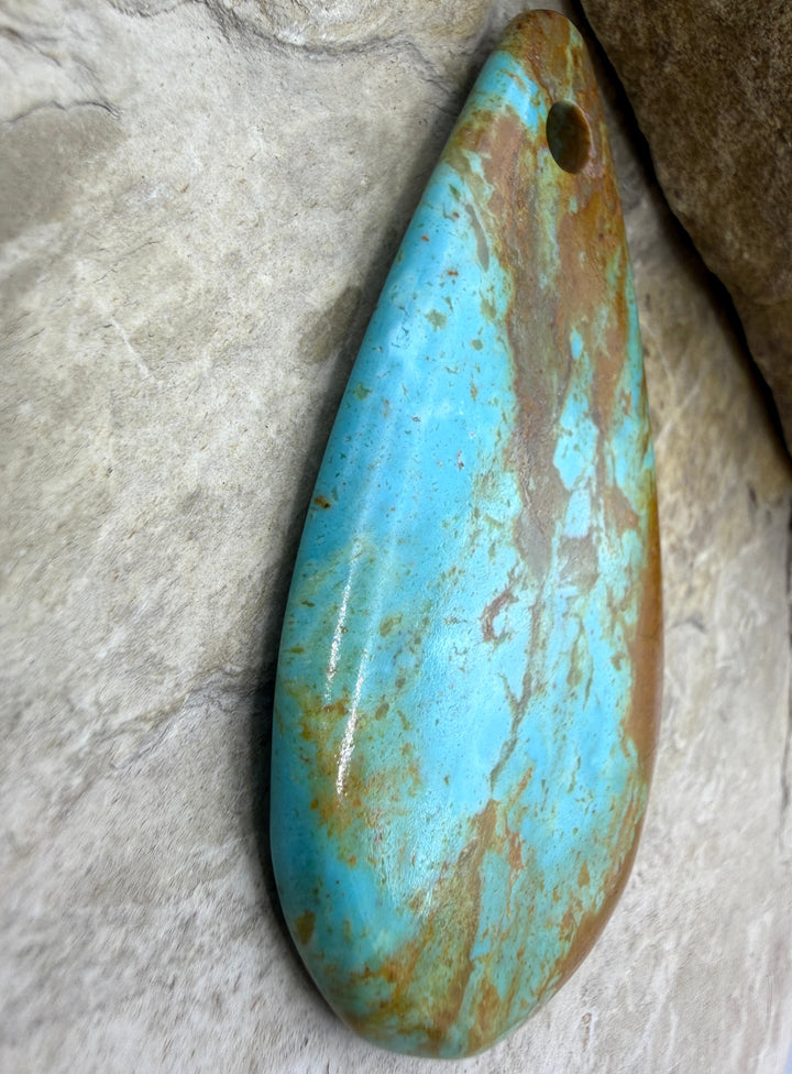 Kingman Turquoise (Arizona) (Large Hole) BIG Focal Pendant