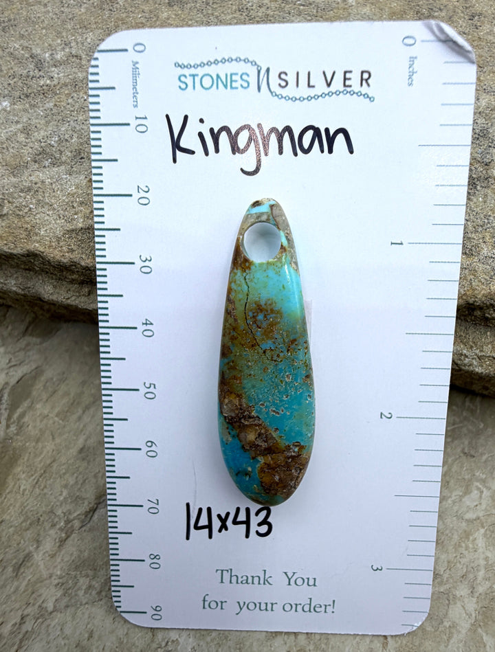 Kingman Turquoise (Arizona) Large Hole Focal Pendant Bead