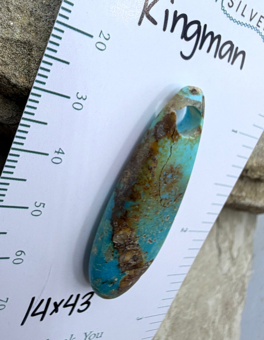 Kingman Turquoise (Arizona) Large Hole Focal Pendant Bead