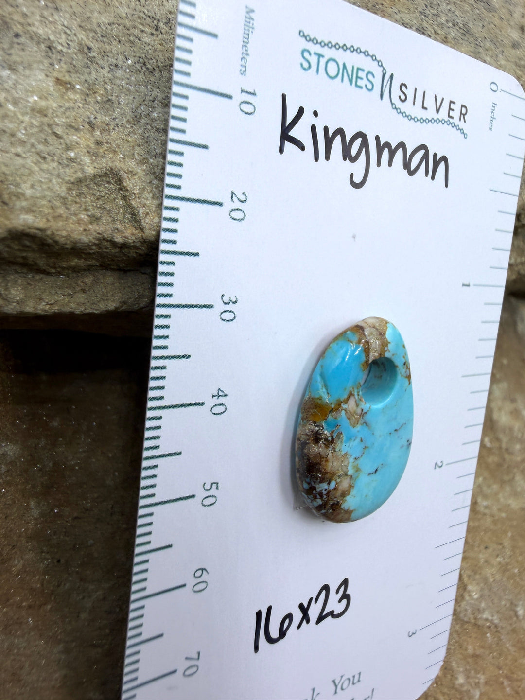 Kingman Turquoise (Arizona) (Large Hole) Focal Pendant Bead