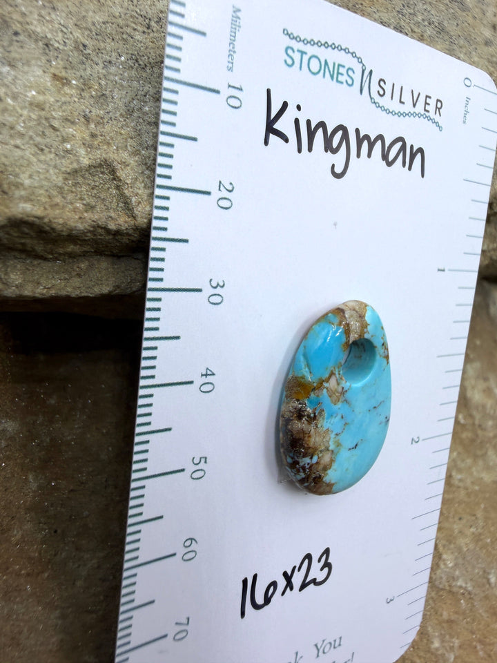 Kingman Turquoise (Arizona) (Large Hole) Focal Pendant Bead