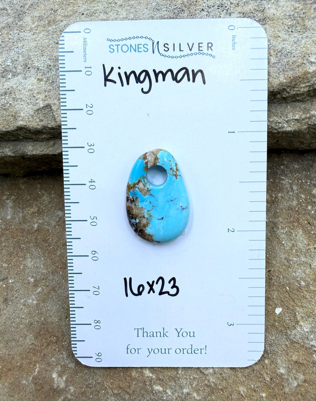 Kingman Turquoise (Arizona) (Large Hole) Focal Pendant Bead