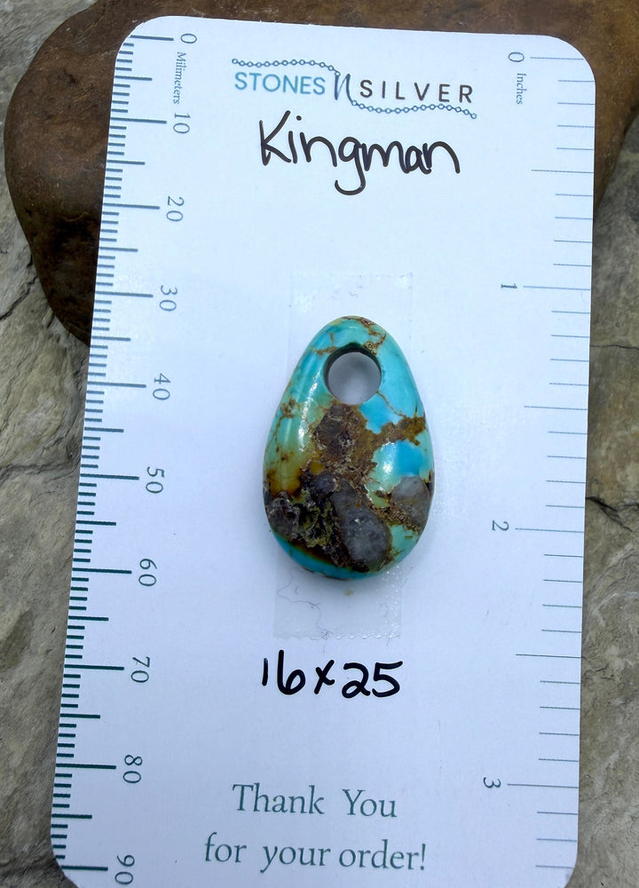 Kingman Turquoise (Arizona) (Large Hole) Focal Pendant Bead