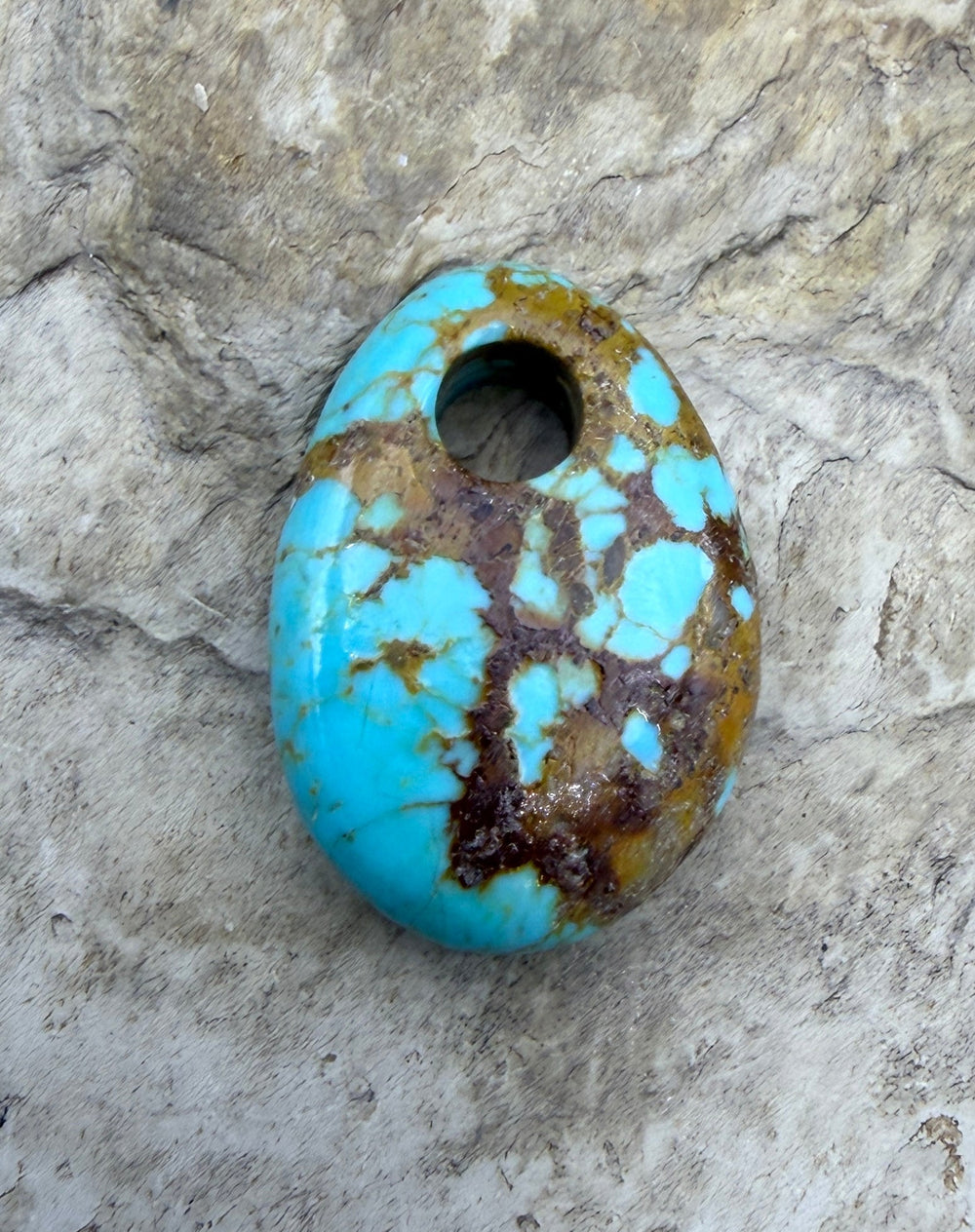 Kingman Turquoise (Arizona) (Large Hole) Focal Pendant Bead
