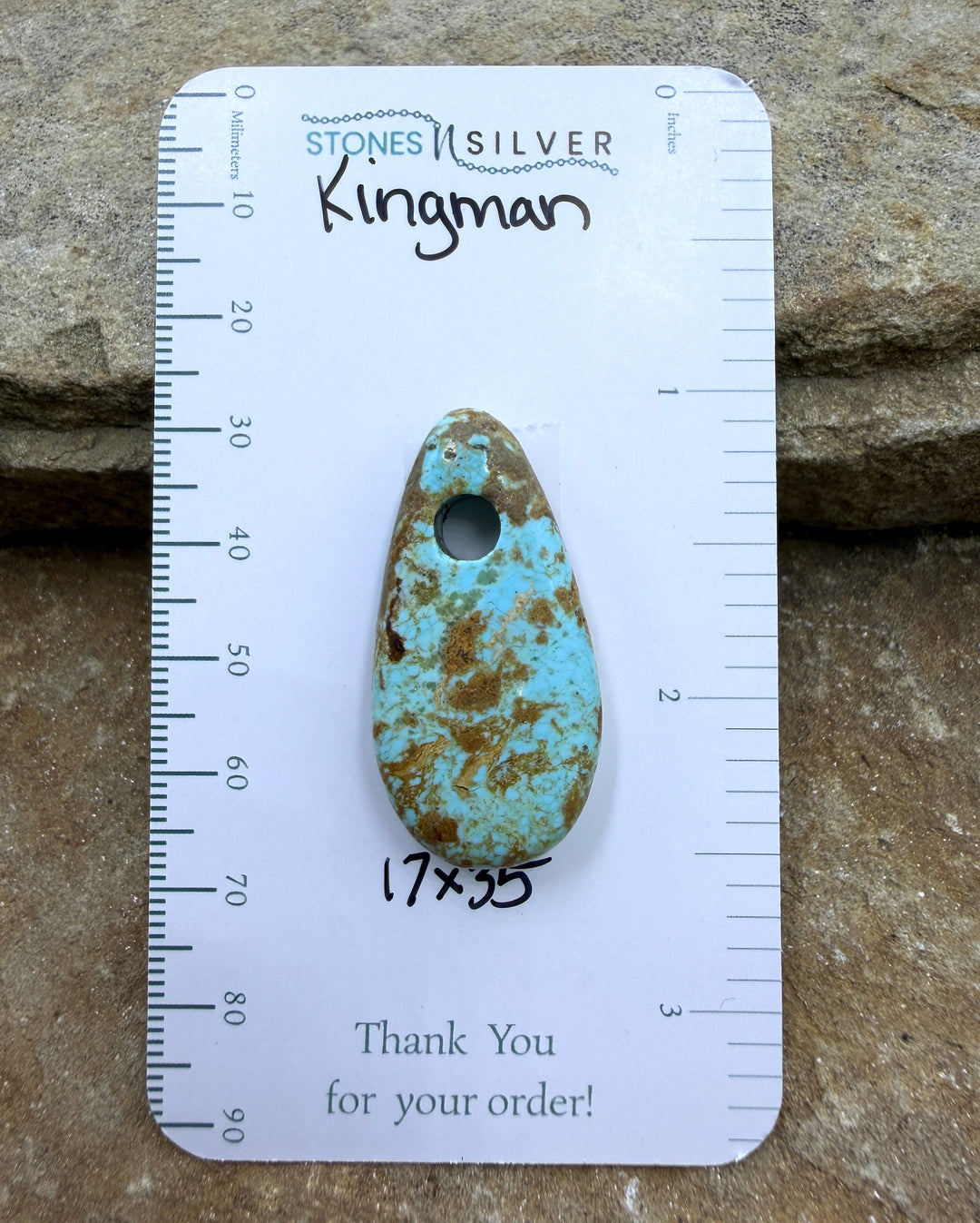 Kingman Turquoise (Arizona) (Large Hole) Focal Pendant Bead