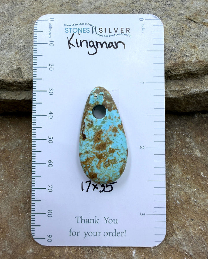 Kingman Turquoise (Arizona) (Large Hole) Focal Pendant Bead