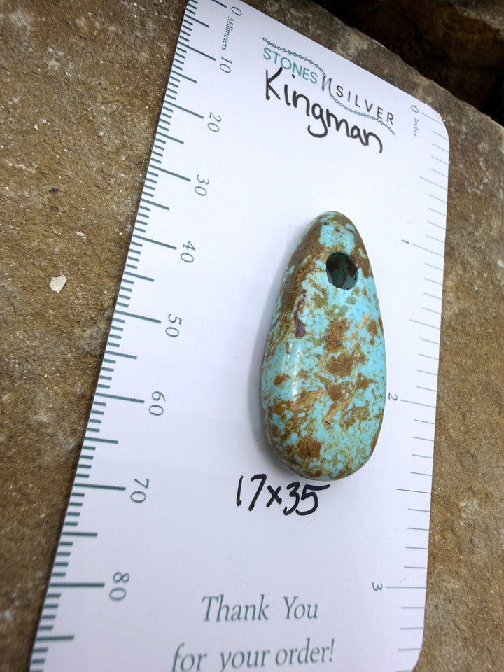 Kingman Turquoise (Arizona) (Large Hole) Focal Pendant Bead