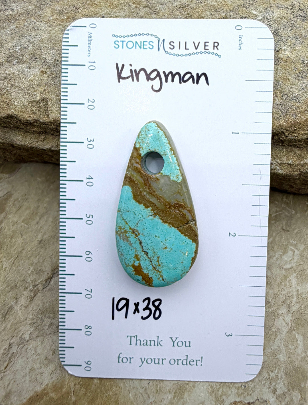 Kingman Turquoise (Arizona) Large Hole Focal Pendant Bead