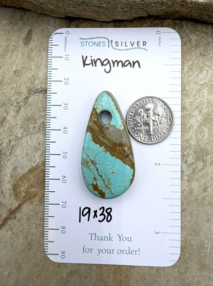 Kingman Turquoise (Arizona) Large Hole Focal Pendant Bead