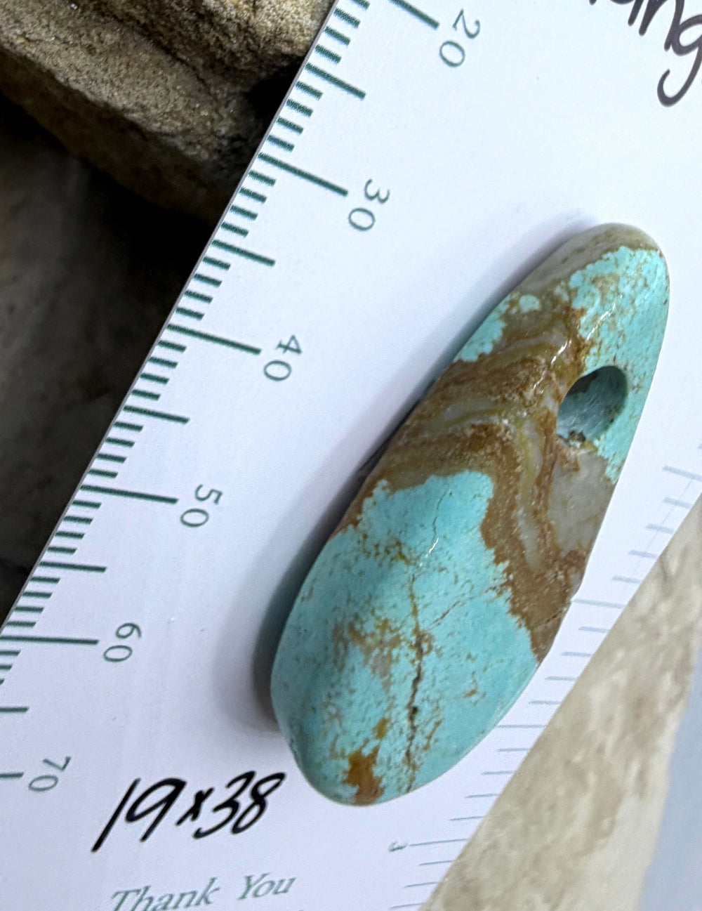 Kingman Turquoise (Arizona) Large Hole Focal Pendant Bead