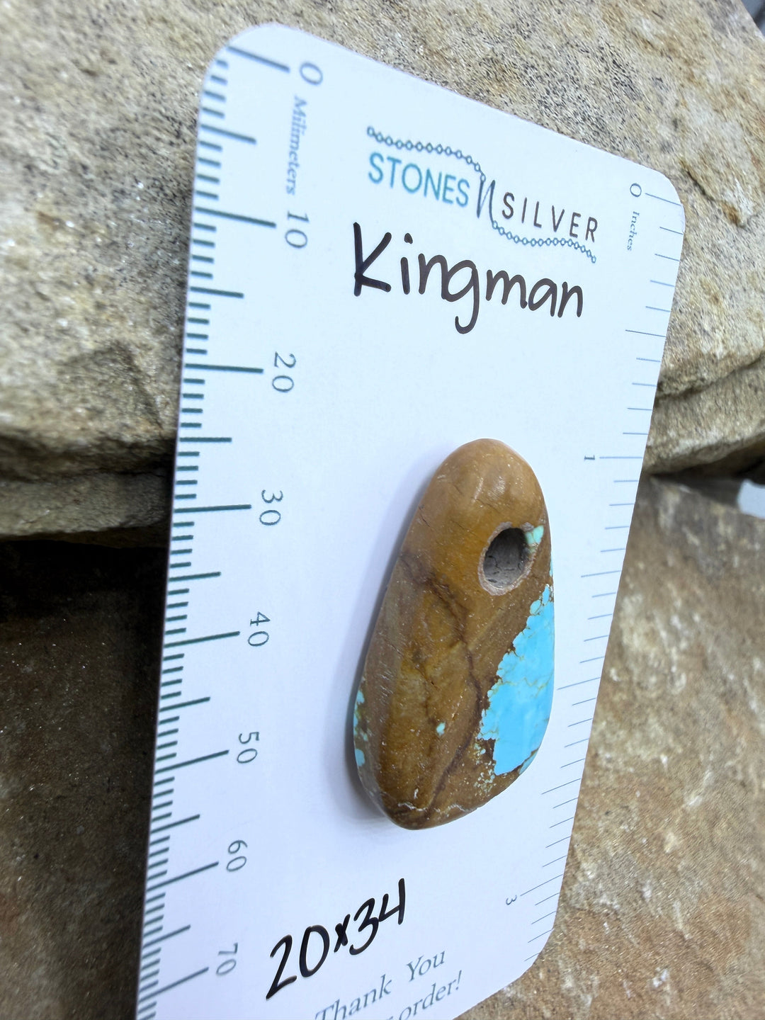 Kingman Turquoise (Arizona) (Large Hole) Focal Pendant Bead