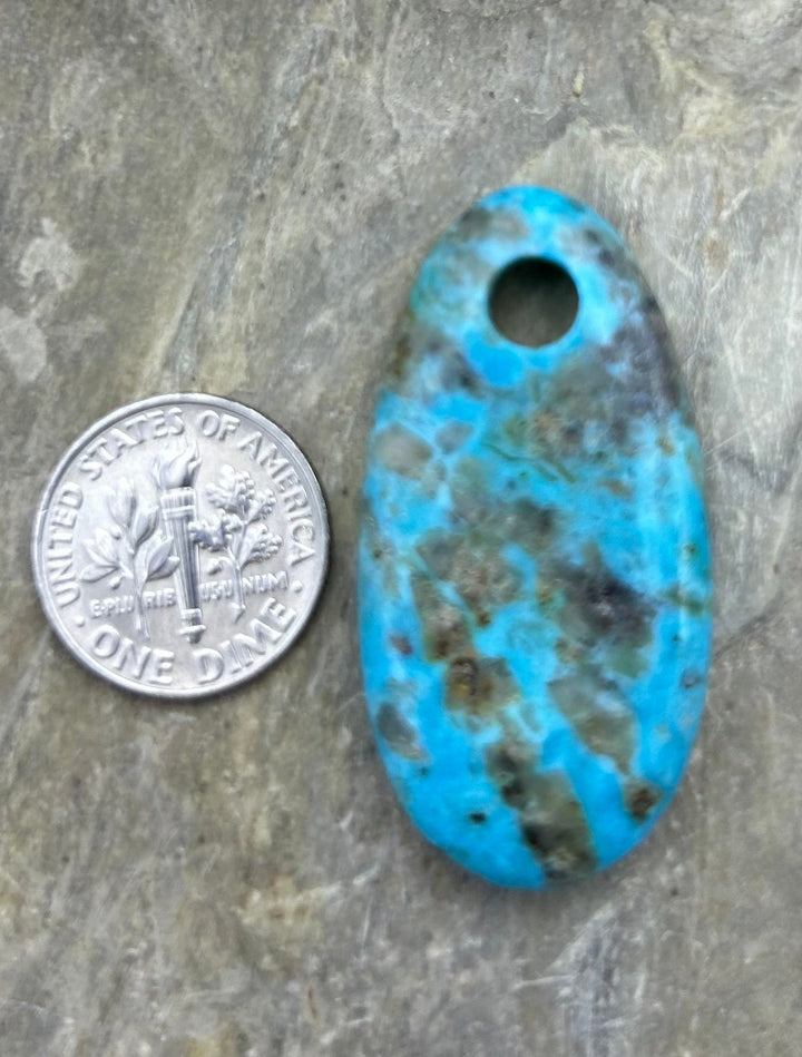 Kingman Turquoise (Arizona) (Large Hole) Focal Pendant Bead
