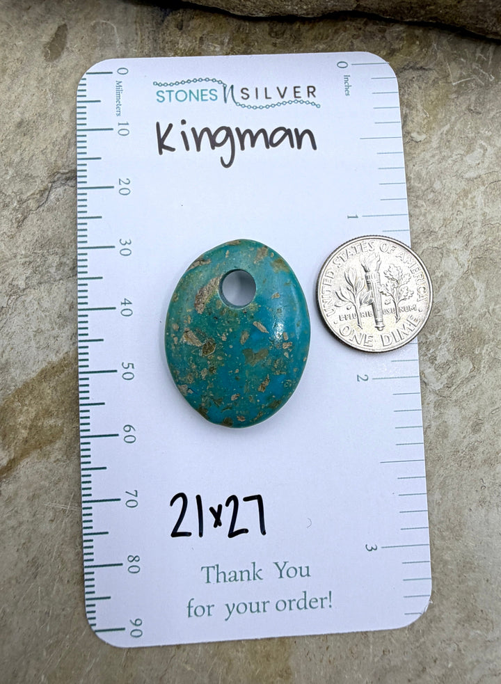 Kingman Turquoise (Arizona) Large Hole Focal Pendant Bead