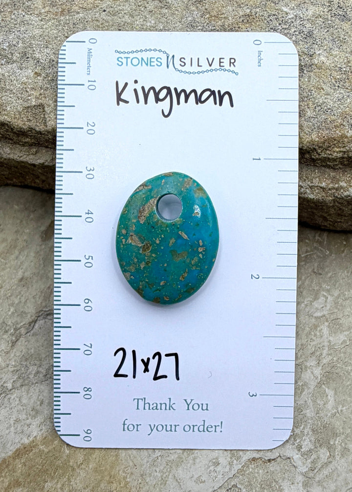 Kingman Turquoise (Arizona) Large Hole Focal Pendant Bead