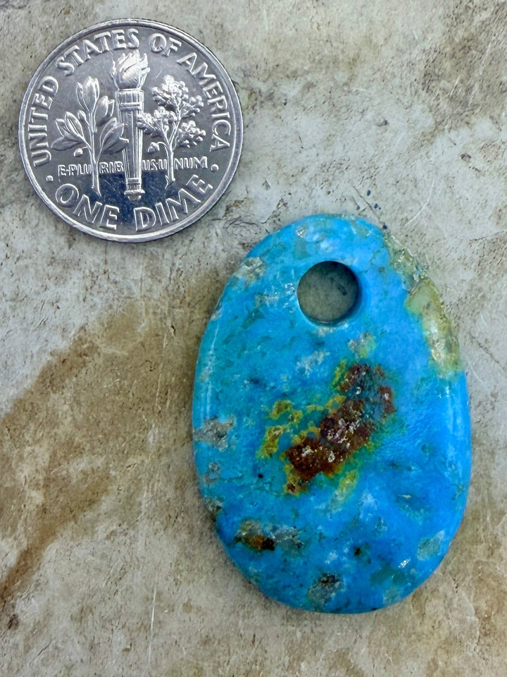 Kingman Turquoise (Arizona) (Large Hole) Focal Pendant Bead