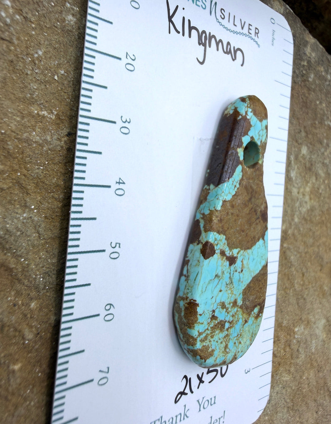 Kingman Turquoise (Arizona) (Large Hole) Focal Pendant Bead