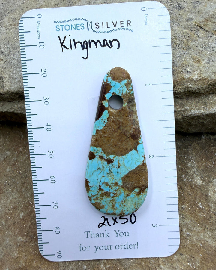 Kingman Turquoise (Arizona) (Large Hole) Focal Pendant Bead