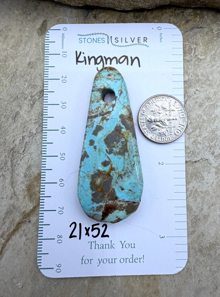 Kingman Turquoise (Arizona) Large Hole Focal Pendant Bead