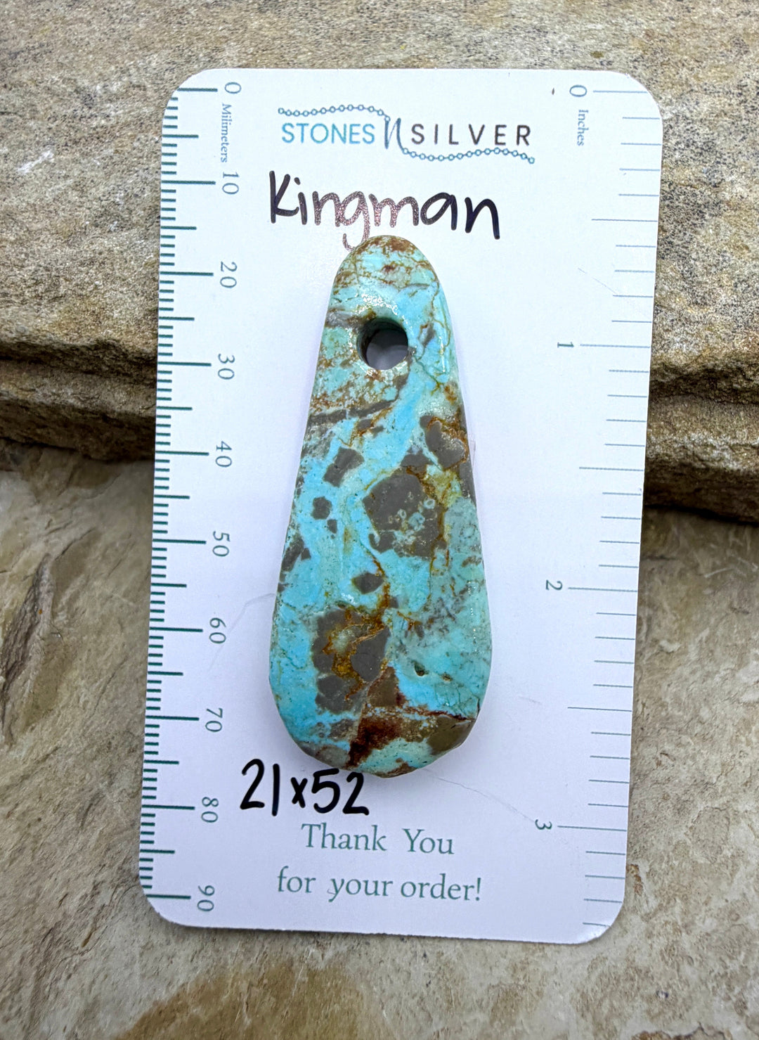 Kingman Turquoise (Arizona) Large Hole Focal Pendant Bead
