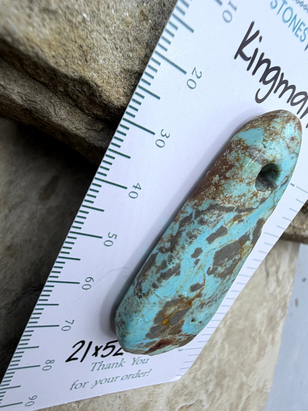 Kingman Turquoise (Arizona) Large Hole Focal Pendant Bead