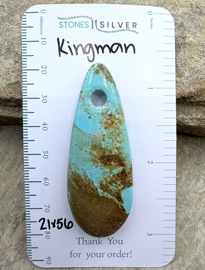 Kingman Turquoise (Arizona) Large Hole Focal Pendant Bead