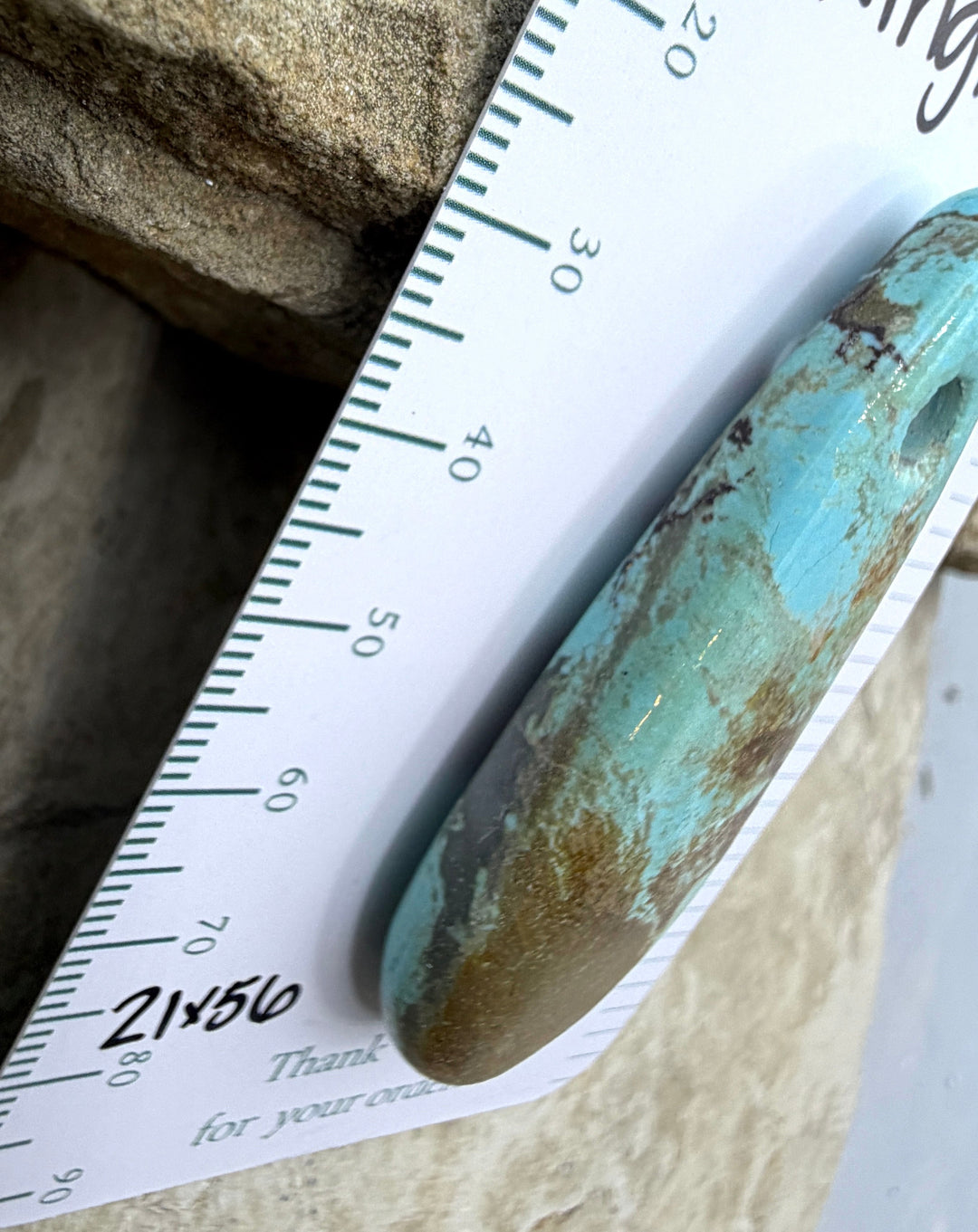 Kingman Turquoise (Arizona) Large Hole Focal Pendant Bead