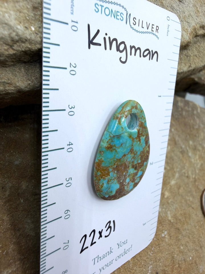 Kingman Turquoise (Arizona) (Large Hole) Focal Pendant Bead