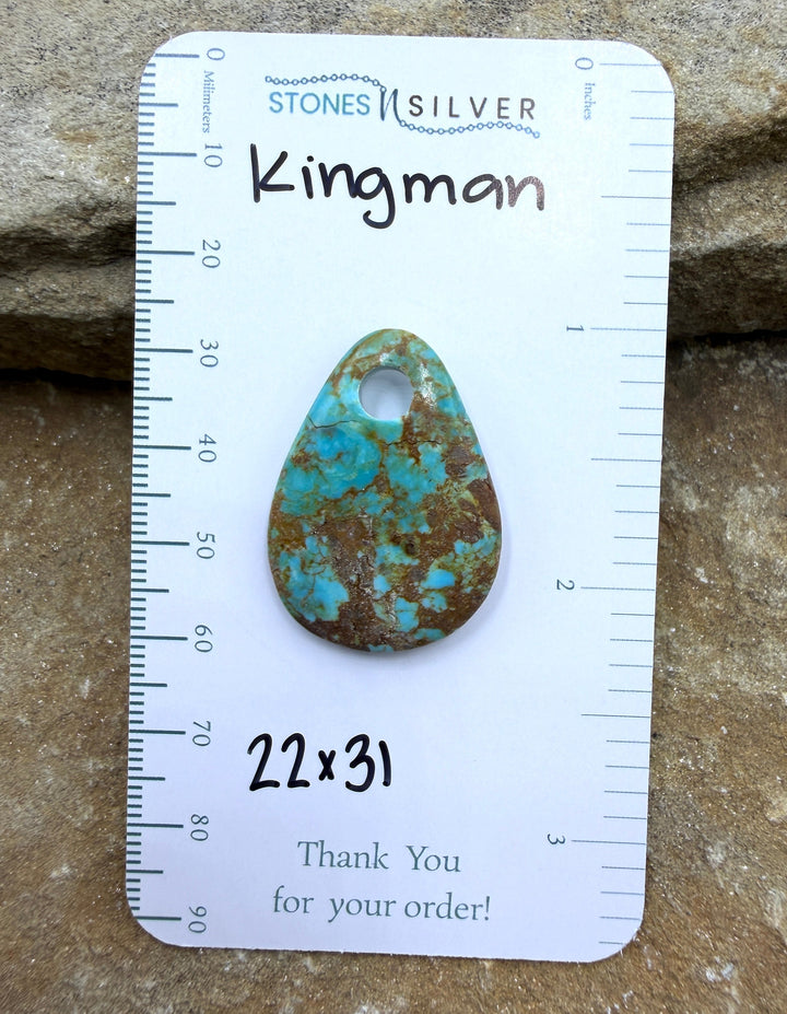 Kingman Turquoise (Arizona) (Large Hole) Focal Pendant Bead
