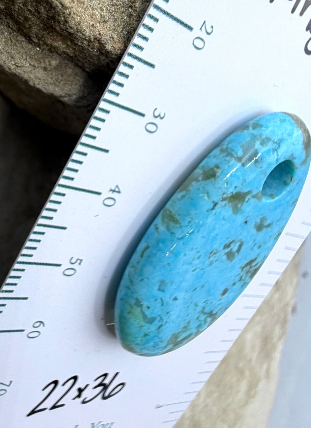 Kingman Turquoise (Arizona) Large Hole Focal Pendant Bead