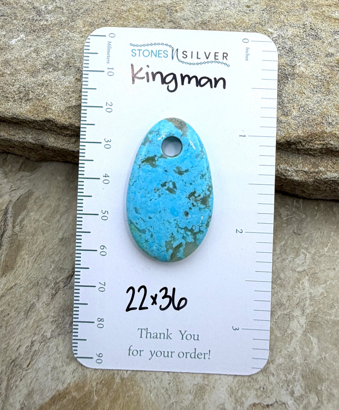 Kingman Turquoise (Arizona) Large Hole Focal Pendant Bead