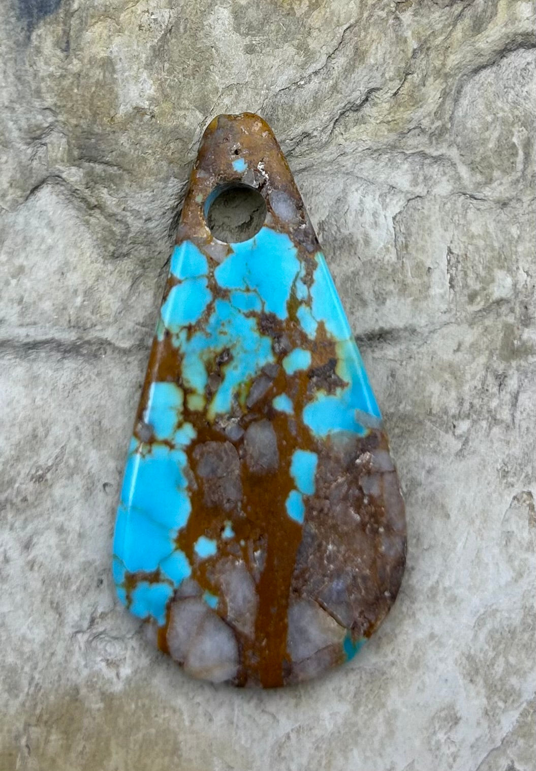 Kingman Turquoise (Arizona) (Large Hole) Focal Pendant Bead