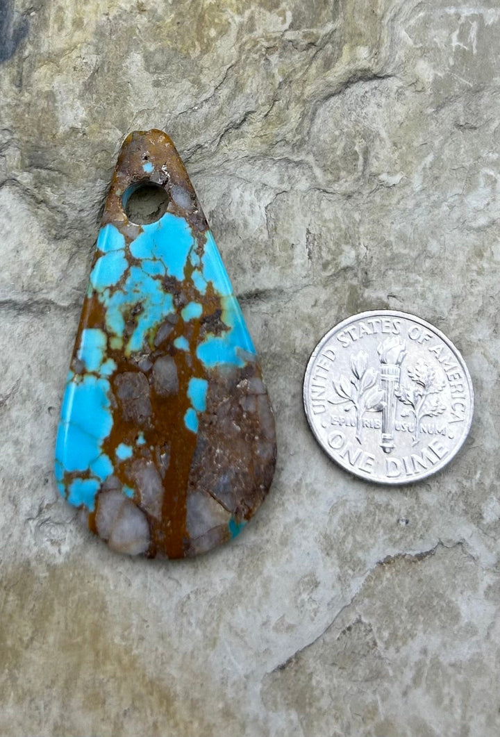 Kingman Turquoise (Arizona) (Large Hole) Focal Pendant Bead