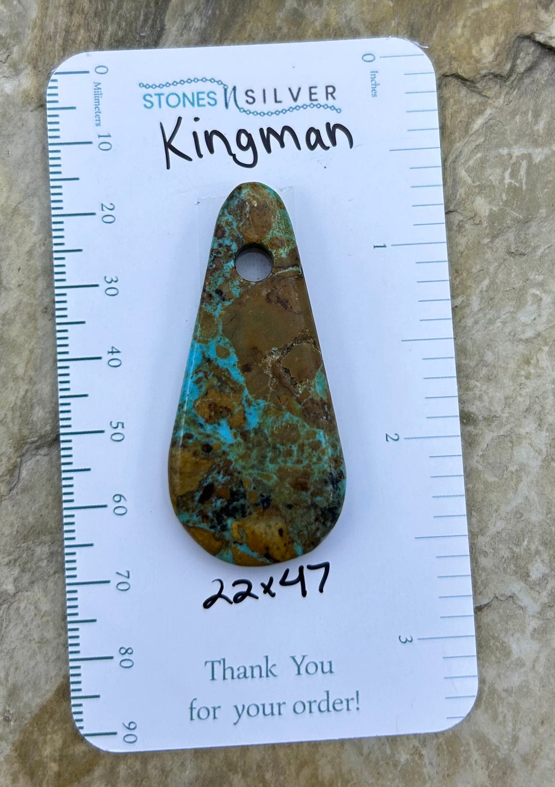 Kingman Turquoise (Arizona) (Large Hole) Focal Pendant Bead