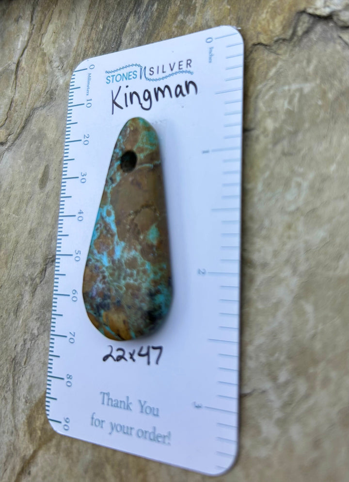 Kingman Turquoise (Arizona) (Large Hole) Focal Pendant Bead