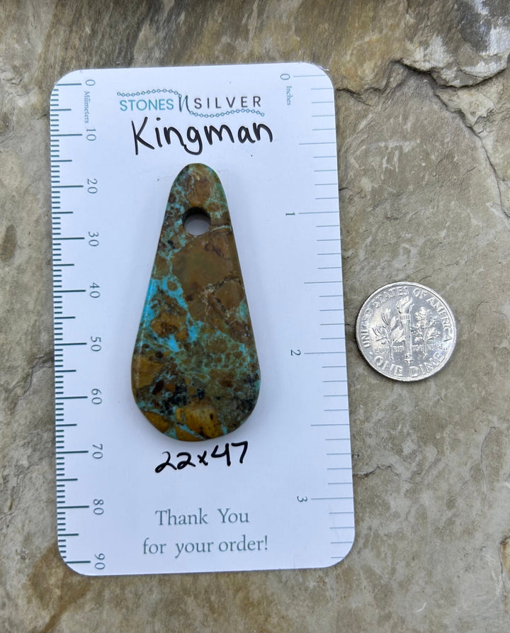 Kingman Turquoise (Arizona) (Large Hole) Focal Pendant Bead