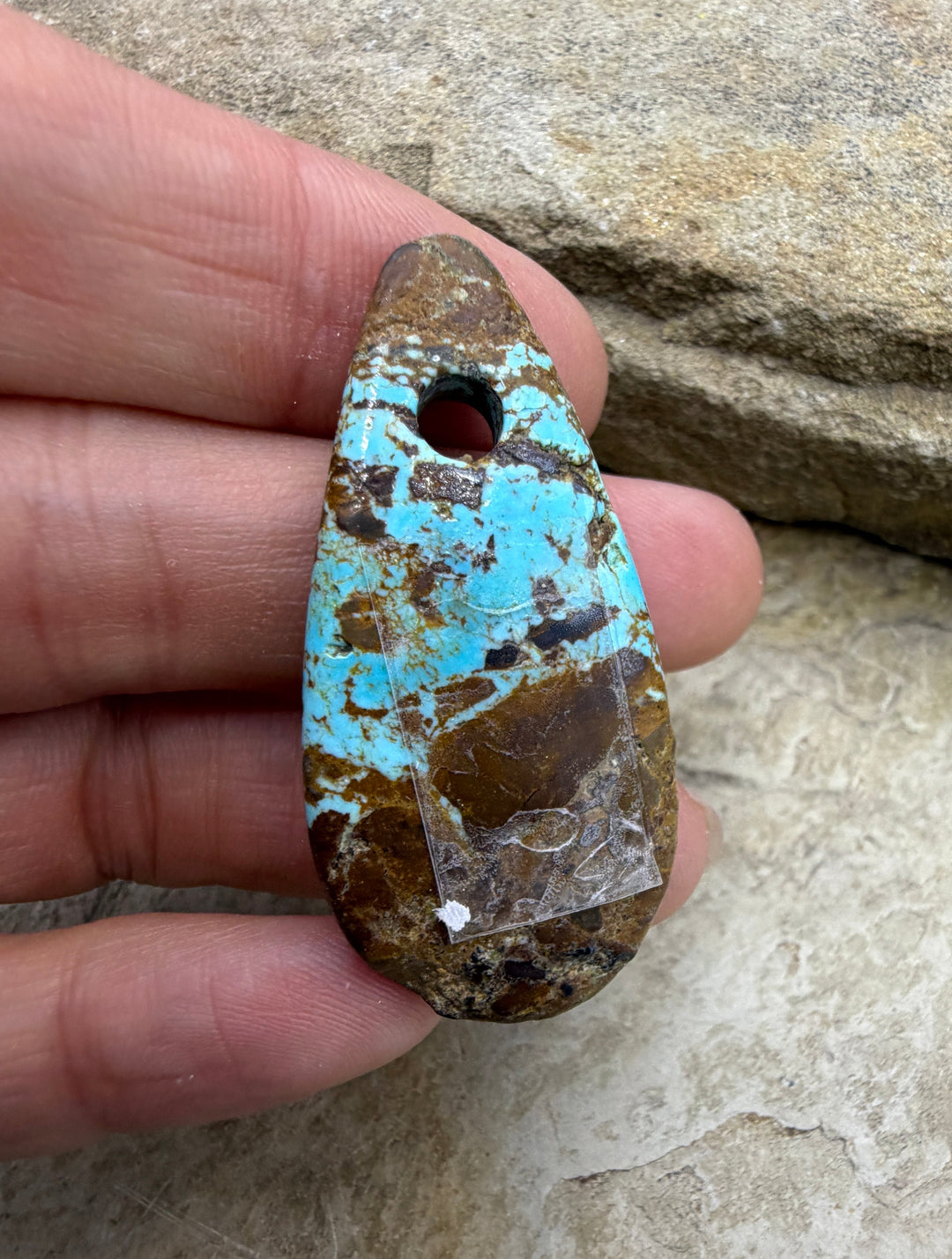 Kingman Turquoise (Arizona) Large Hole Focal Pendant Bead
