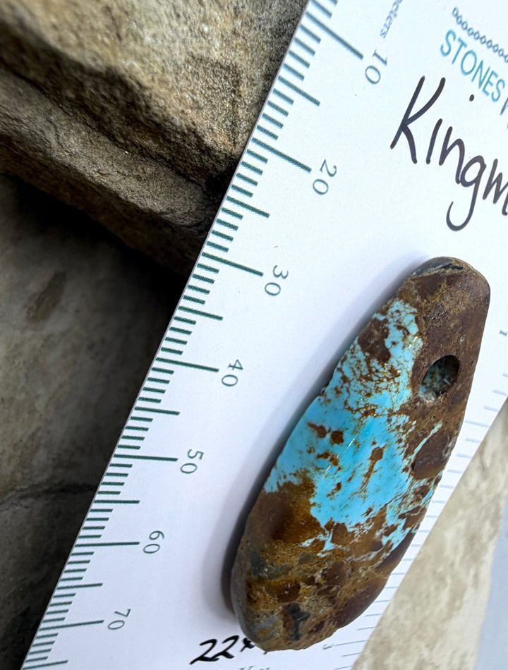Kingman Turquoise (Arizona) Large Hole Focal Pendant Bead
