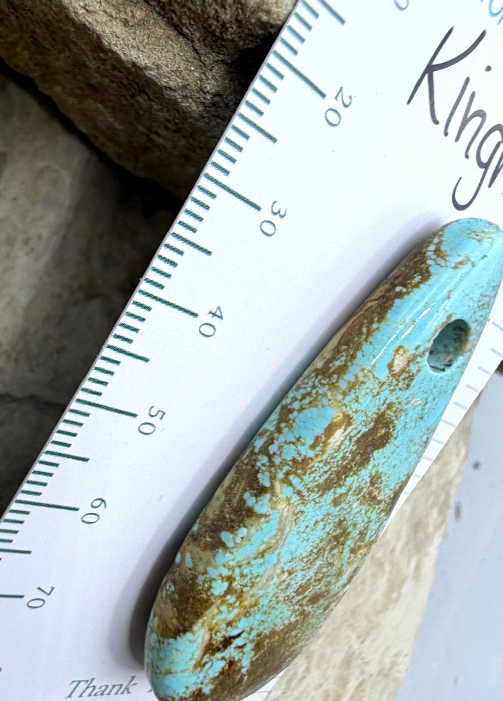 Kingman Turquoise (Arizona) Large Hole Focal Pendant Bead