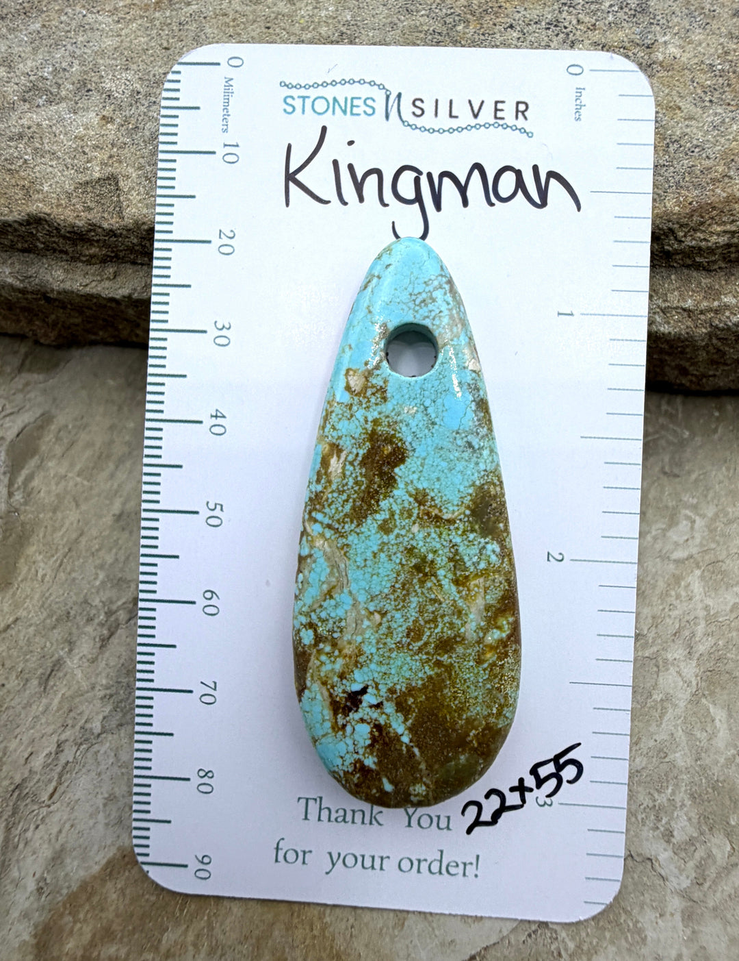 Kingman Turquoise (Arizona) Large Hole Focal Pendant Bead